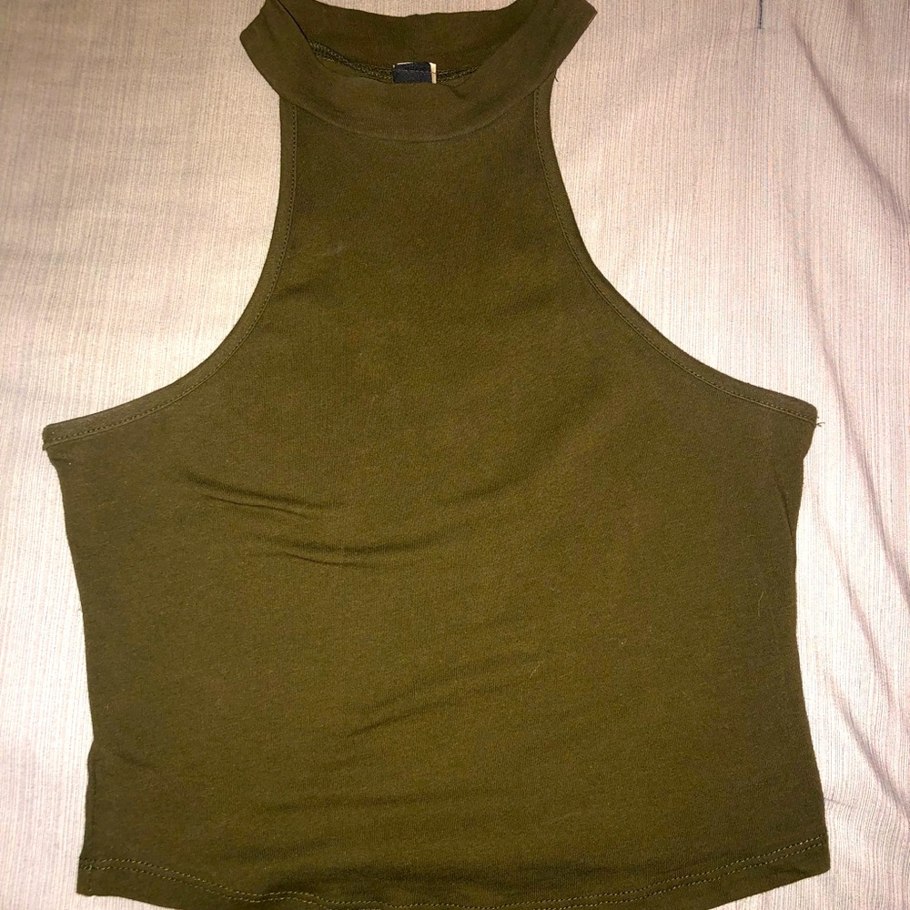 Olive green High kneck top